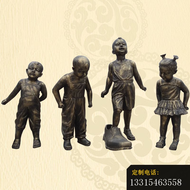 穿大鞋的儿童铜雕，公园小品铜雕 (5)_800*800