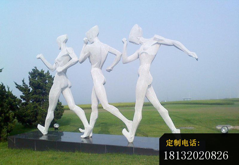 不锈钢抽象竞走人物 公园不锈钢雕塑_800*552