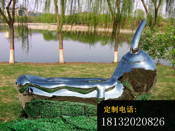 不锈钢抽象辣椒雕塑 公园景观雕塑_600*450
