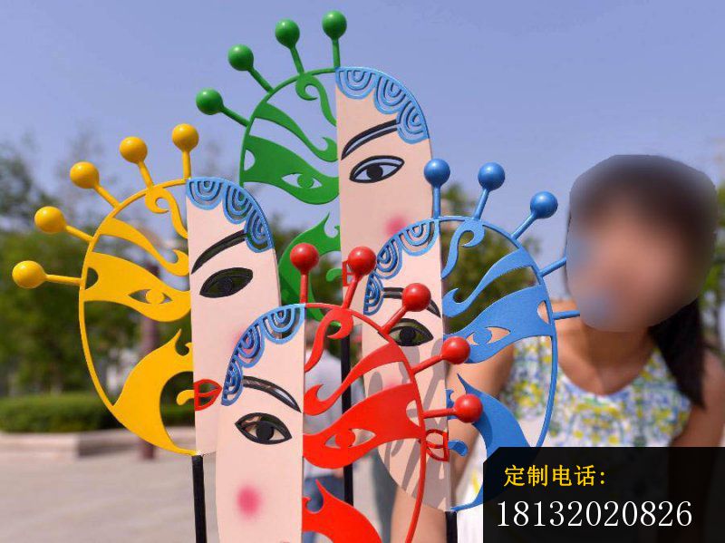 不锈钢抽象脸谱雕塑，广场不锈钢雕塑_800*599