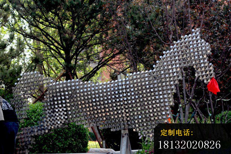 不锈钢抽象马公园动物雕塑 (3)_800*533
