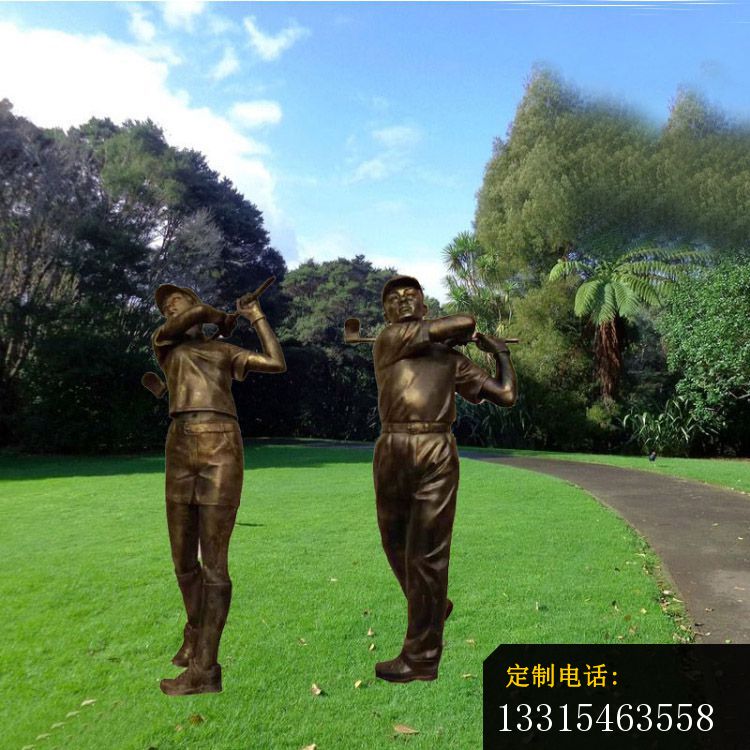 打高尔夫球的人物雕塑，公园人物雕塑_750*750