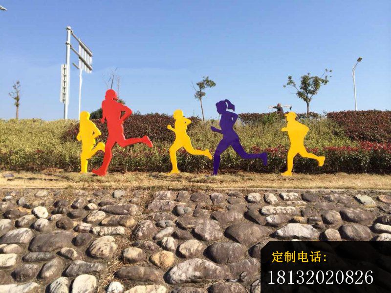 不锈钢抽象跑步人物，公园抽象人物雕塑_800*600