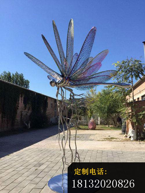 不锈钢抽象蜻蜓，公园动物雕塑_500*667