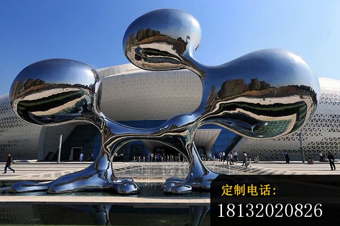 不锈钢抽象人雕塑 广场不锈钢雕塑_700*467