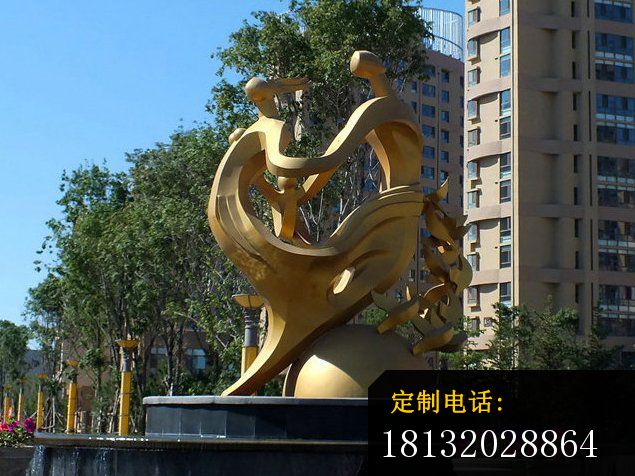 公园抽象人物雕塑，不锈钢人物雕塑_635*476