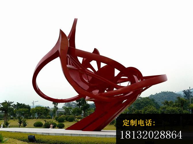 公园大型不锈钢雕塑，红色不锈钢雕塑_670*503