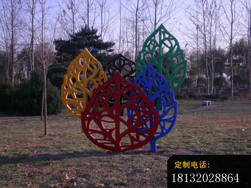 树叶雕塑，不锈钢树雕塑_800*600