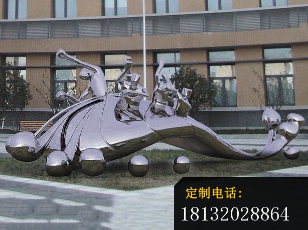 学校抽象不锈钢人物雕塑，奋斗不锈钢雕塑_614*460