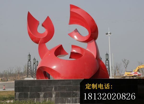 不锈钢抽象鱼公园不锈钢雕塑_600*436