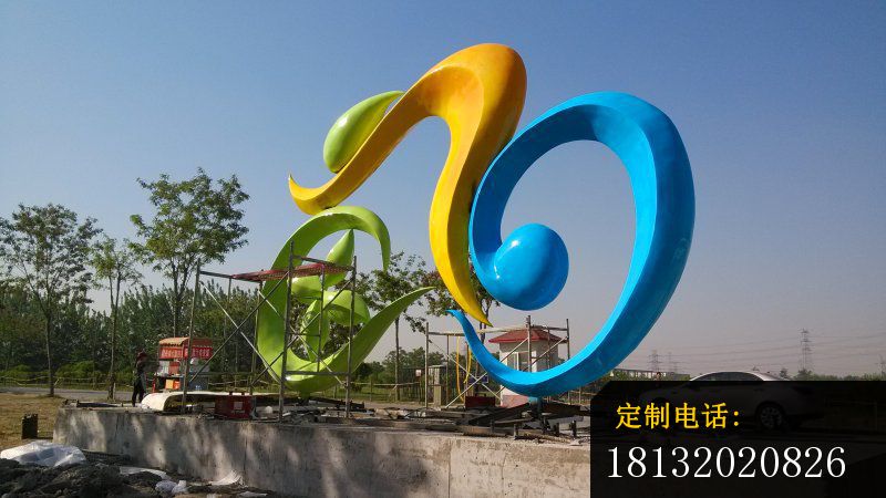 不锈钢抽象植物和人物雕塑 广场景观雕塑_800*450