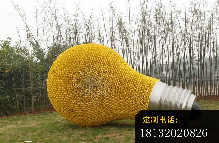 不锈钢大型灯泡 公园景观雕塑_700*458