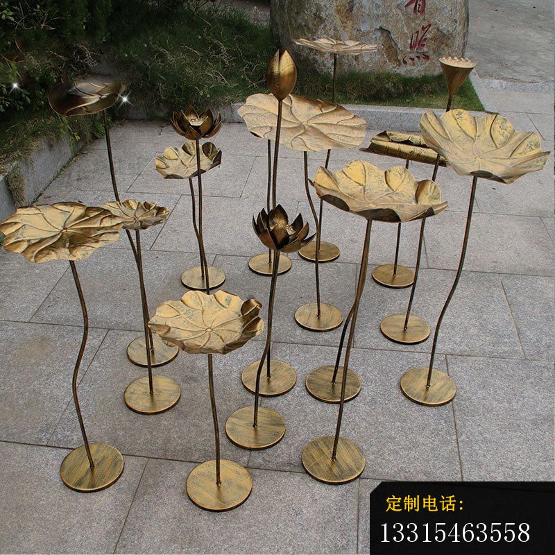 锻铜荷花荷叶公园景观铜雕_800*800