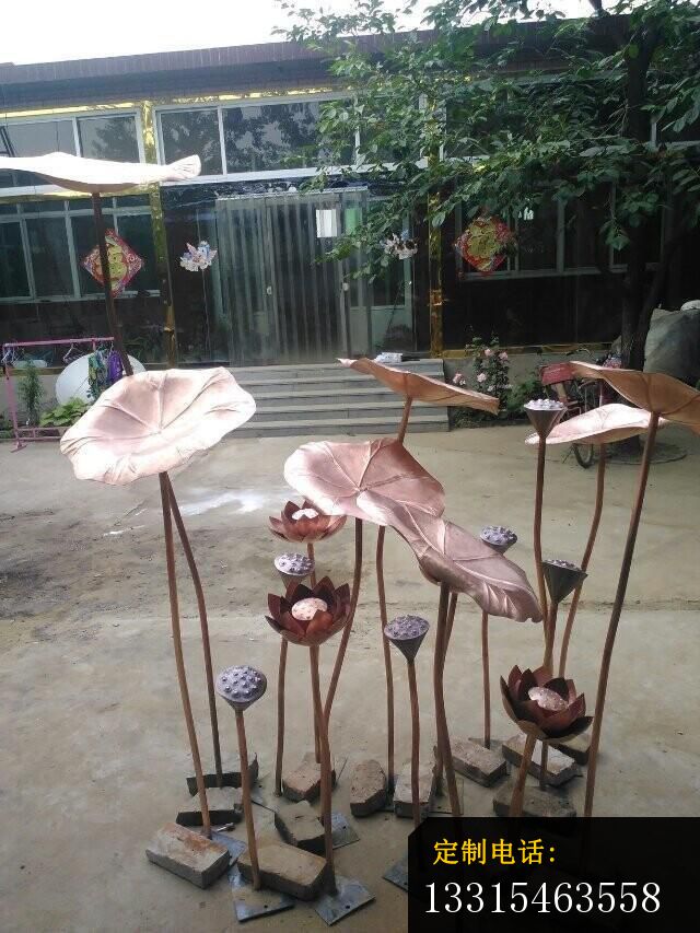 锻造荷花荷叶雕塑公园景观铜雕_640*853