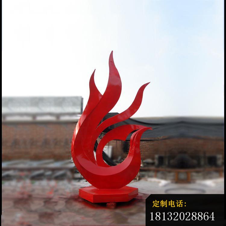 抽象创意红色手指公园景观雕塑，不锈钢雕塑_750*750