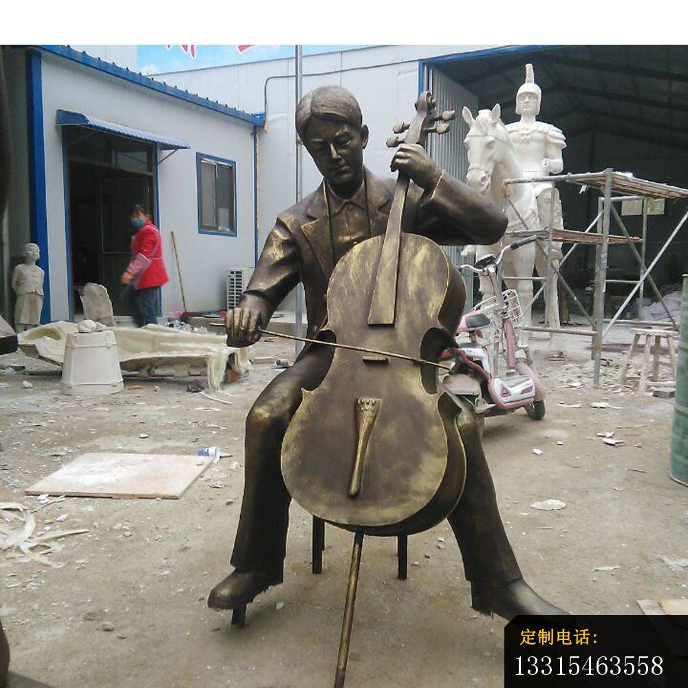 公园拉大提琴的人物铜雕，公园人物铜雕_1000*1000