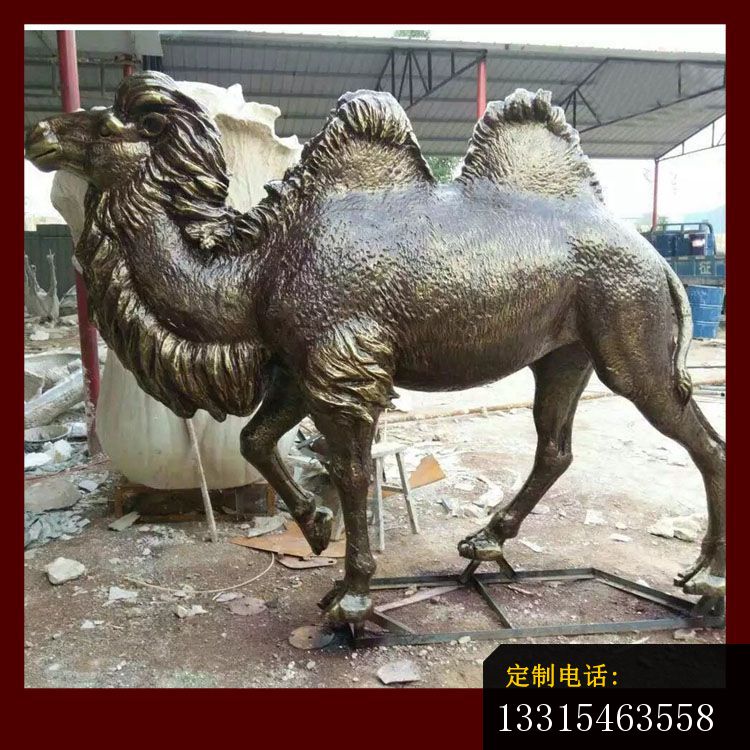 公园双峰骆驼铜雕，公园动物铜雕_750*750