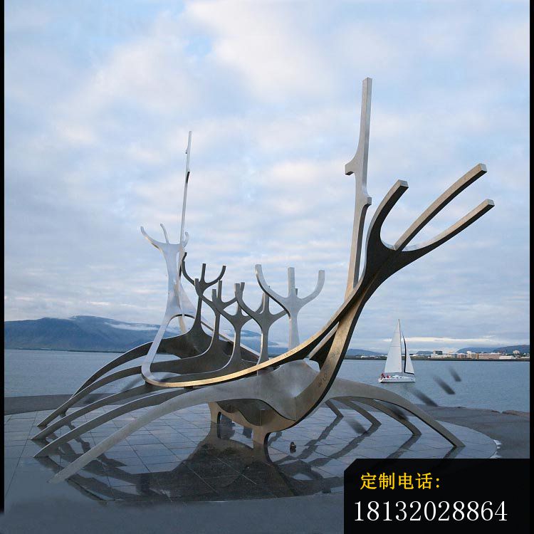 抽象创意条形广场景观雕塑，不锈钢雕塑_750*750