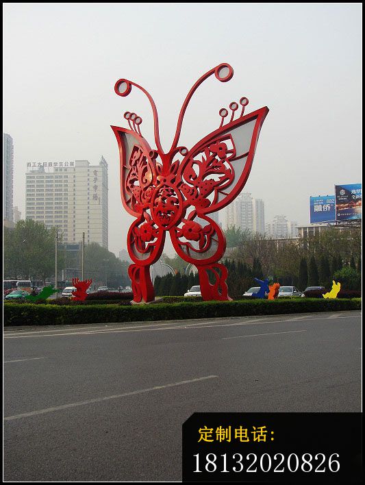 不锈钢蝴蝶雕塑  不锈钢动物雕塑  公园景观雕塑 (14)_533*708