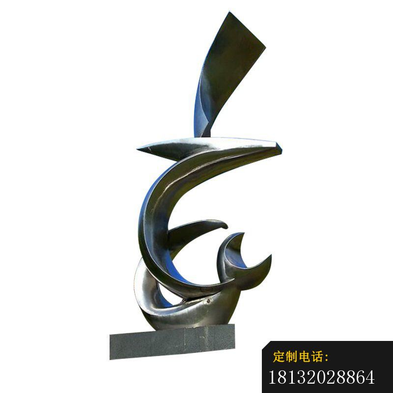 抽象海豚景观雕塑，不锈钢雕塑 (2)_800*800