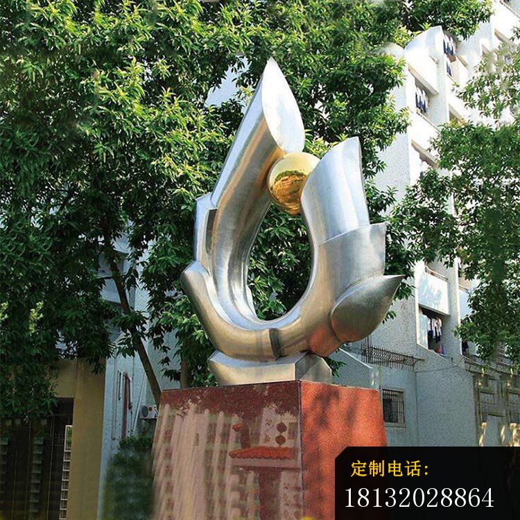 抽象景观手指雕塑，不锈钢雕塑 (2)_750*750