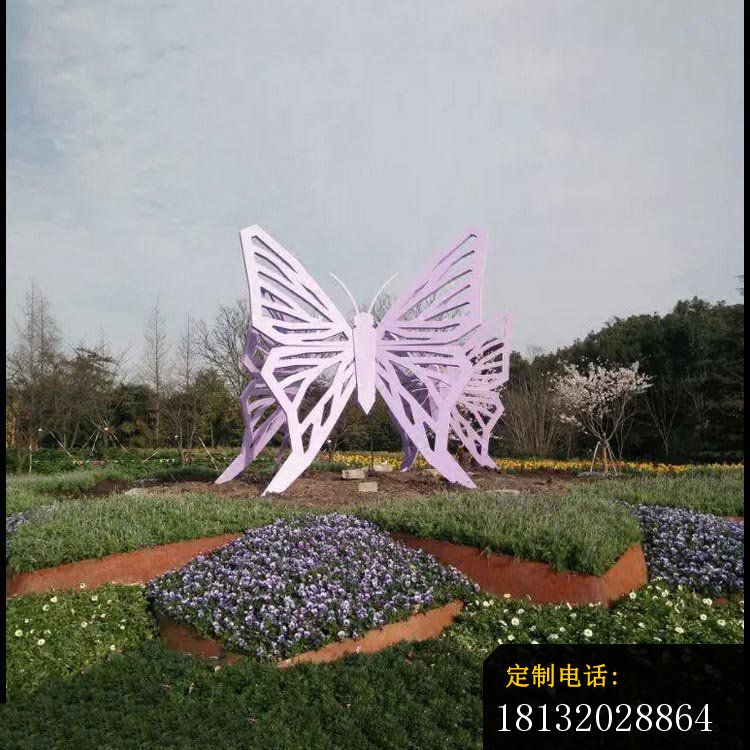 创意抽象镂空蝴蝶广场景观雕塑，不锈钢雕塑_750*750
