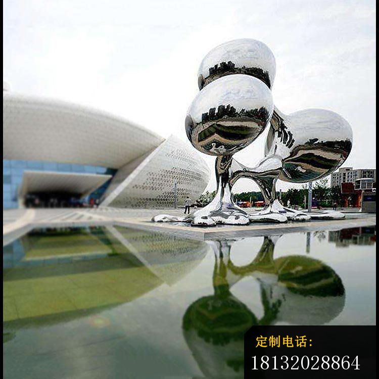 创意抽象三球组合广场景观雕塑，不锈钢雕塑_750*750
