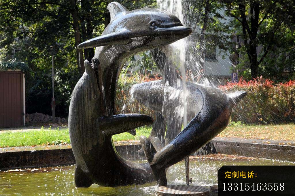 海豚喷泉铜雕 公园景观铜雕_1024*682