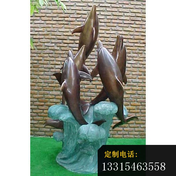 海豚铜雕，海豚嬉戏铜雕_600*600