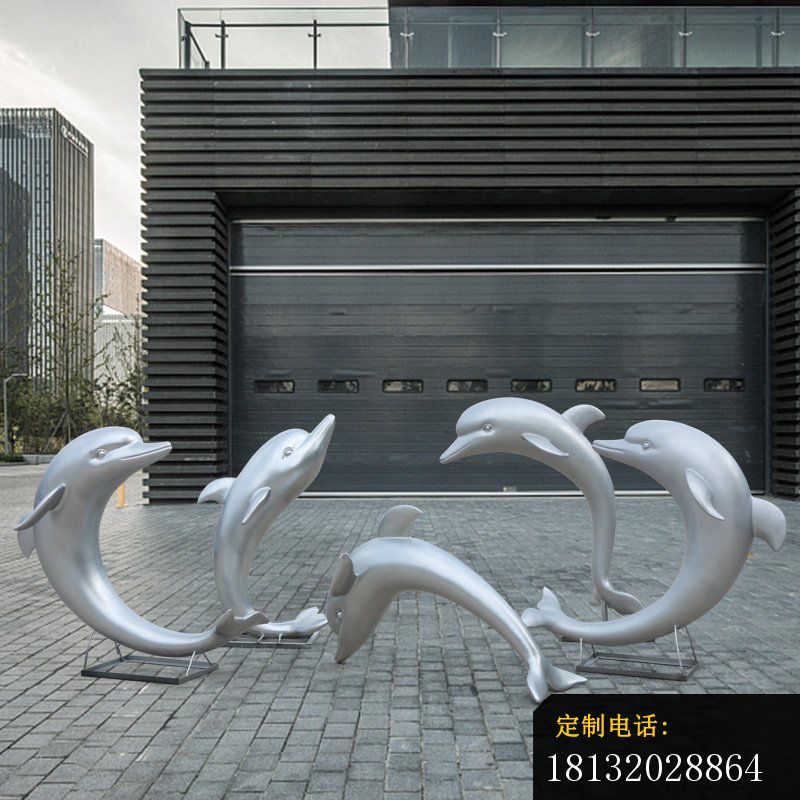 创意海豚广场景观雕塑，不锈钢雕塑_800*800