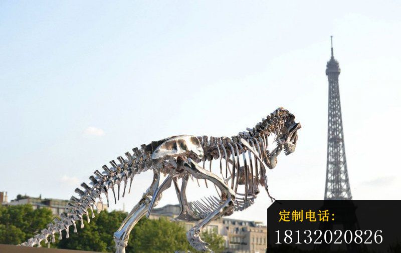 不锈钢恐龙化石雕塑 广场景观雕塑 (2)_800*505