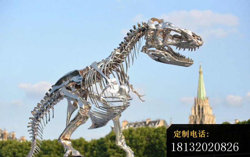不锈钢恐龙化石雕塑 广场景观雕塑 (3)_800*505