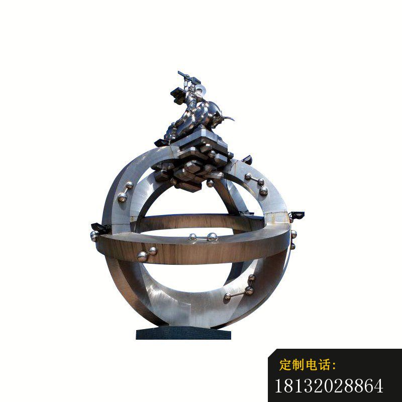 创意空心圆组合造型景观雕塑，不锈钢雕塑 (2)_800*800