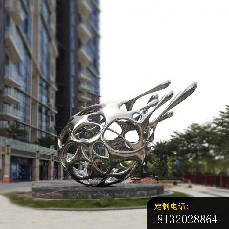 大型抽象创意公园景观雕塑，不锈钢雕塑_750*750