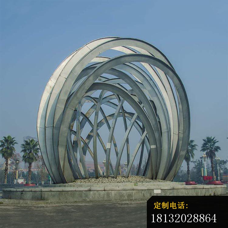 大型创意半弧形公园景观雕塑，不锈钢雕塑 (2)_750*750
