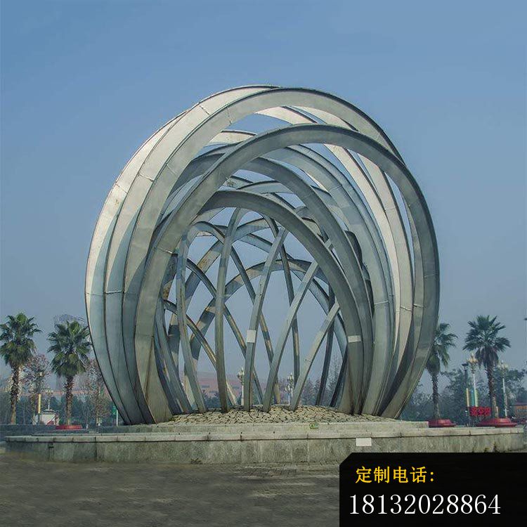 大型创意半弧形公园景观雕塑，不锈钢雕塑_750*750
