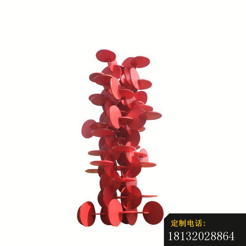 大型创意红色圆形造型景观雕塑，不锈钢雕塑_800*800