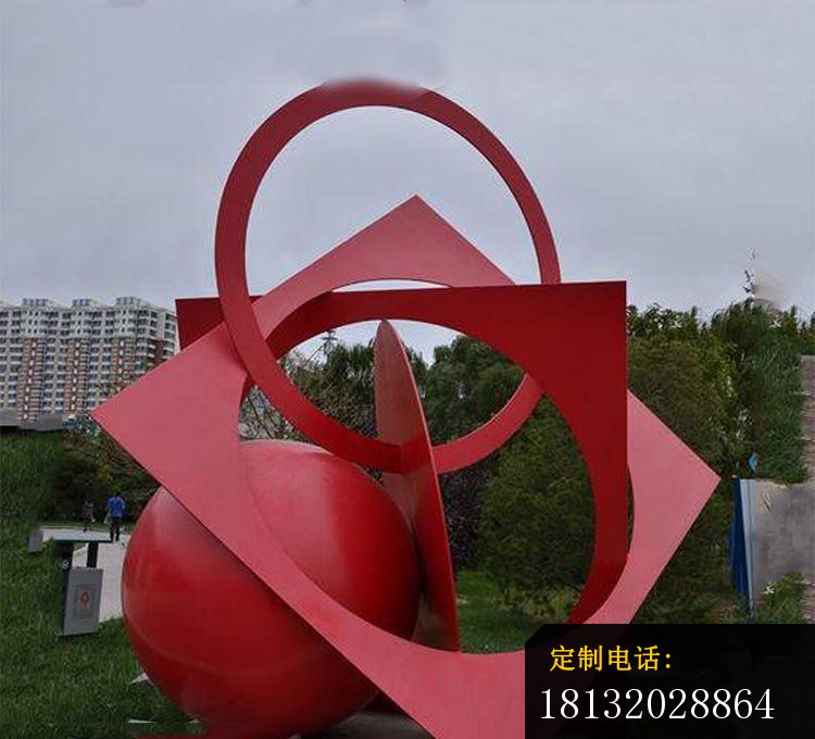大型创意红色组合造型学校雕塑，不锈钢景观雕塑_750*680