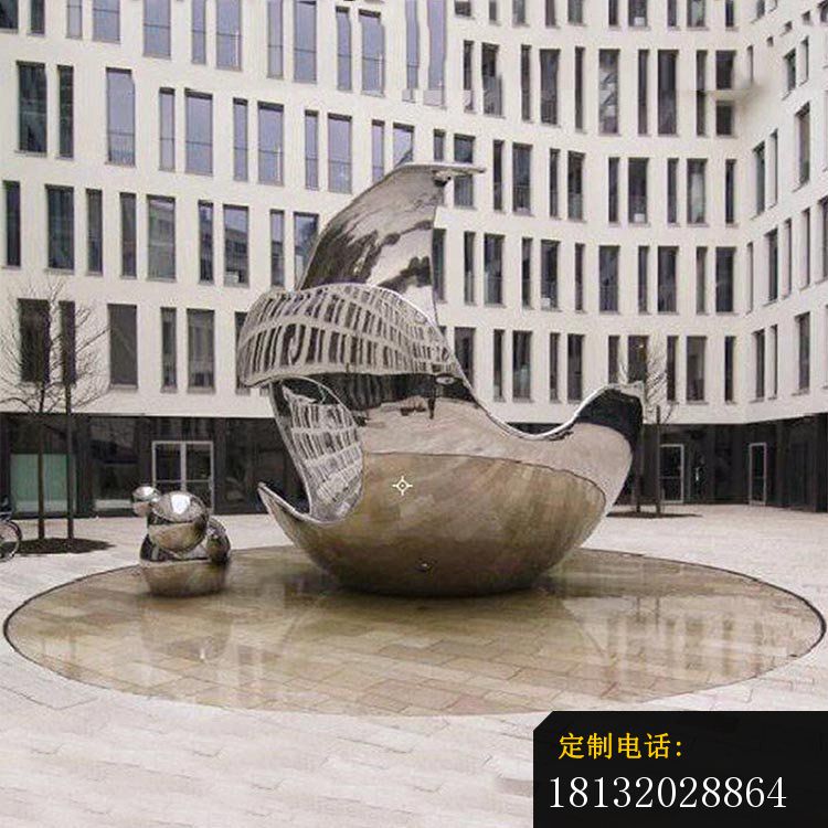 大型创意空心圆广场景观雕塑，不锈钢雕塑 (2)_750*750