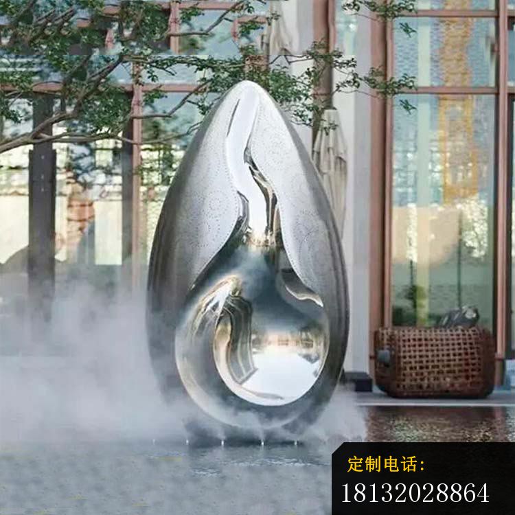 大型创意水滴公园景观雕塑，不锈钢雕塑_750*750