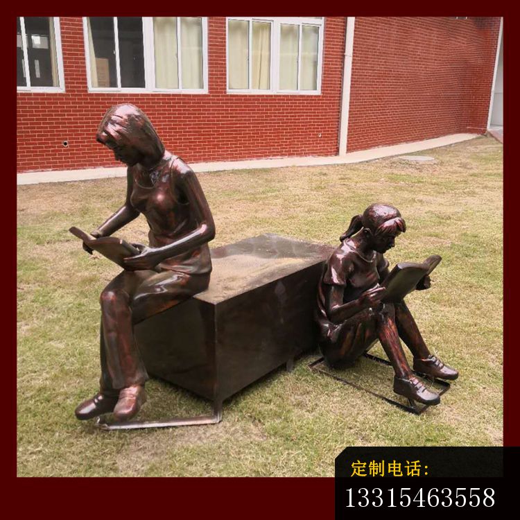 看书的女学生铜雕，校园人物铜雕 (5)_750*750