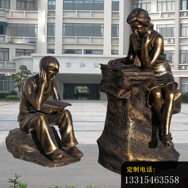 看书的学生铜雕，学校人物铜雕 (7)_750*750