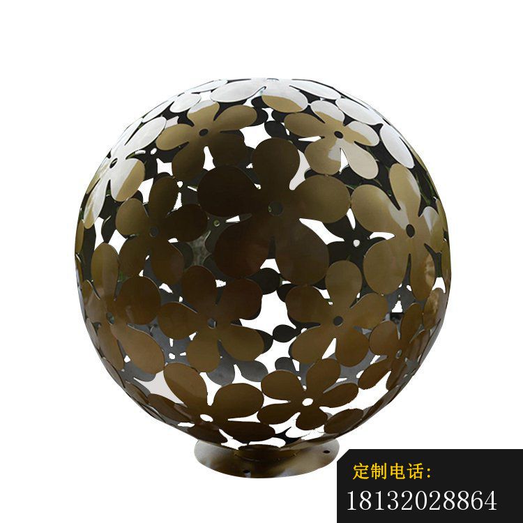 广场景观摆件 ，不锈钢镂空球雕塑_750*750