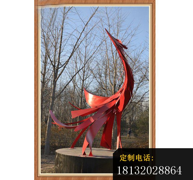 广场景观雕塑，不锈钢凤凰雕塑_643*600