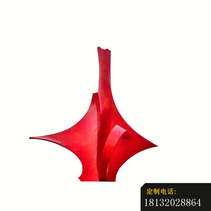 红色抽象创意草广场景观雕塑，不锈钢雕塑 (2)_800*800
