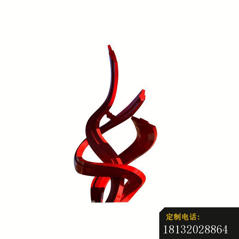 红色丝带创意景观，不锈钢雕塑 (2)_800*800