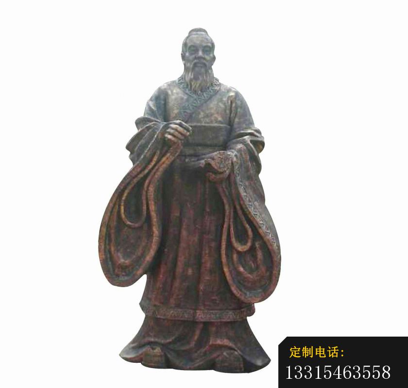 孔子行教像铜雕，广场古代名人铜雕 (4)_840*800