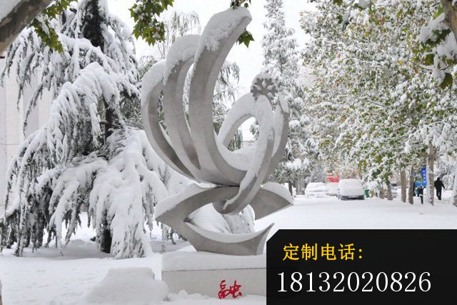 不锈钢融雕塑 雪花雕塑 公园景观雕塑_640*427