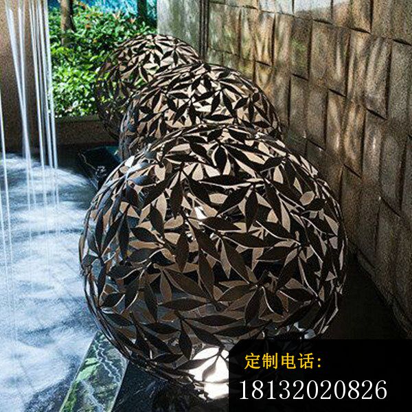 不锈钢树叶镂空球 公园景观雕塑_600*600