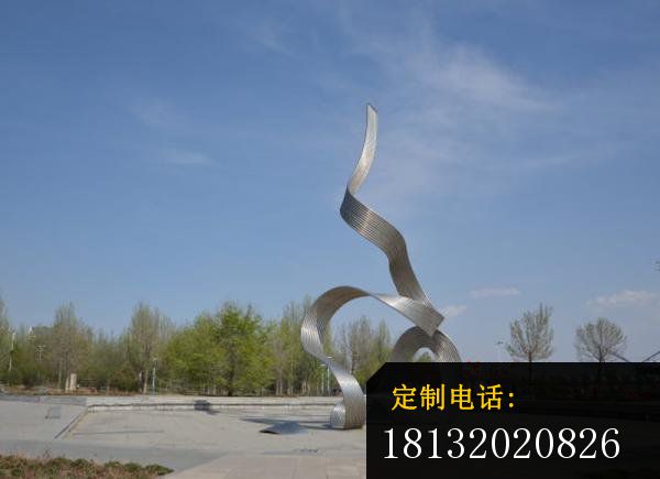 不锈钢丝带雕塑 公园景观雕塑_600*435